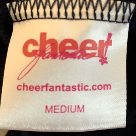 Cheer Fantastic Long Sleeve Bodysuit Leotard Mockneck Zip Back M Navy Blue - Picture 8 of 9